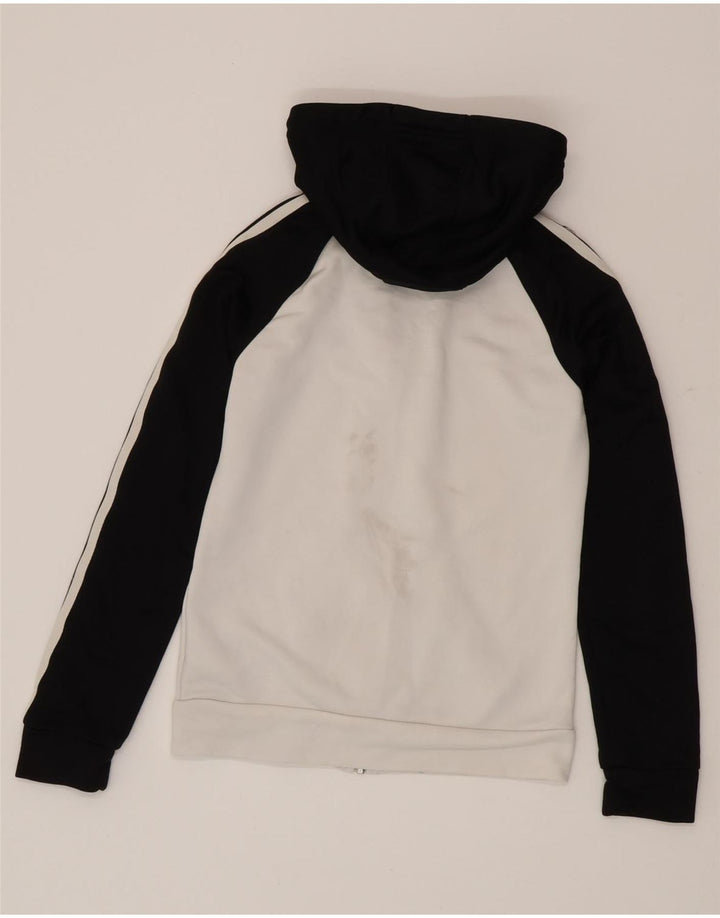 Adidas Damen Zip Hoodie Pullover UK 8 Small Weiß Colourblock Polyester