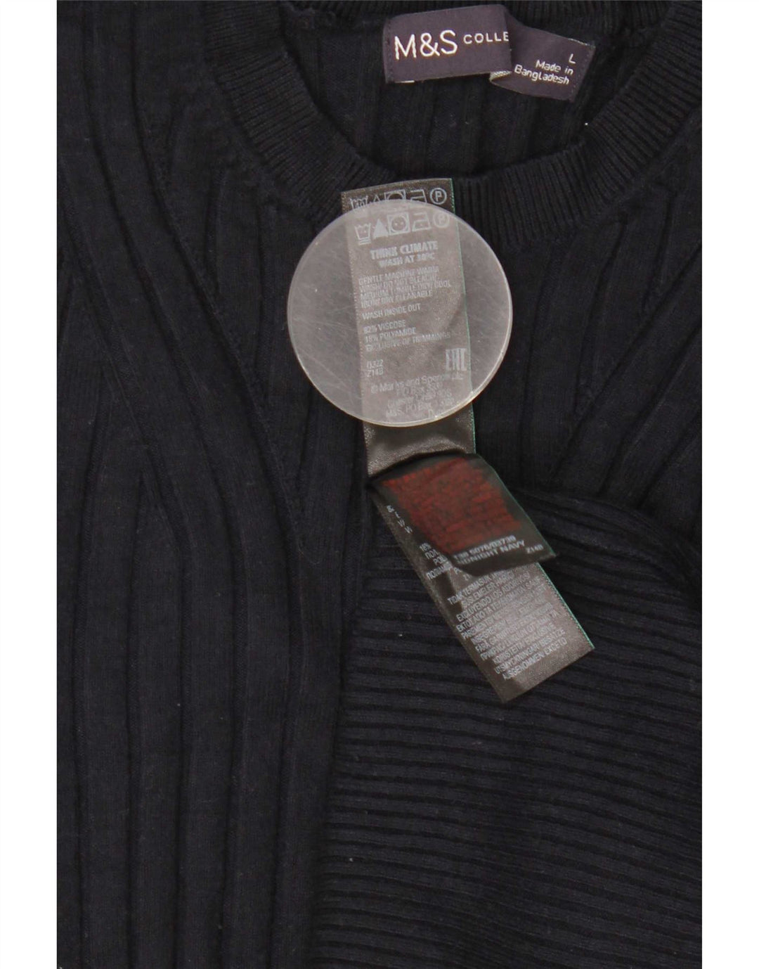 Marks & Spencer Damen-Pullover mit Rundhalsausschnitt, Gr. 14, Marineblau