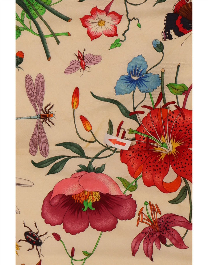 Gucci Damen grafischer quadratischer Schal, Einheitsgröße, mehrfarbig, Blumendesigner