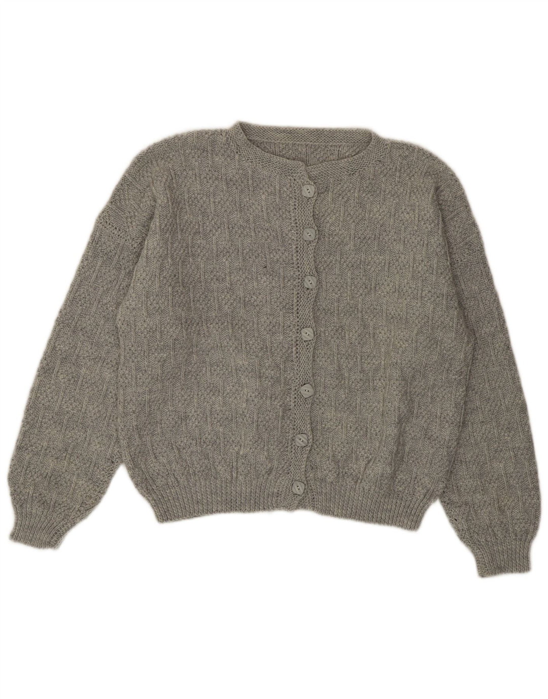 Vintage Damen Cardigan Pullover UK 14 Groß Grau
