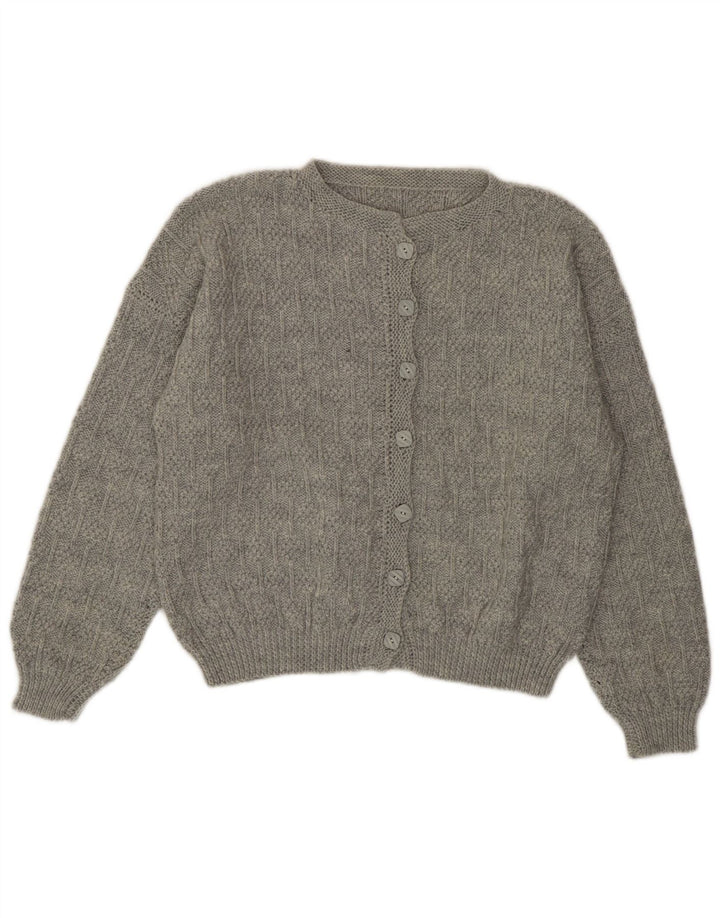 Vintage Damen Cardigan Pullover UK 14 Groß Grau
