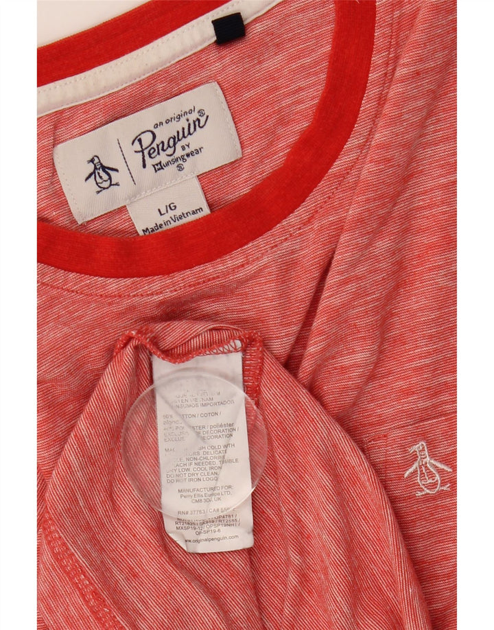 Penguin Herren-T-Shirt, groß, rot gesprenkelte Baumwolle