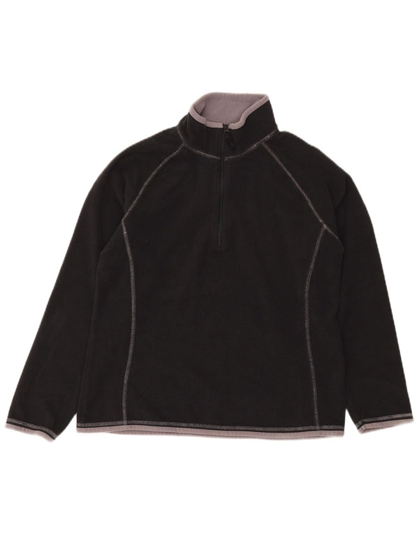 Mountain Warehouse Damen-Fleecepullover mit Reißverschluss am Hals, Gr. 14, Schwarz