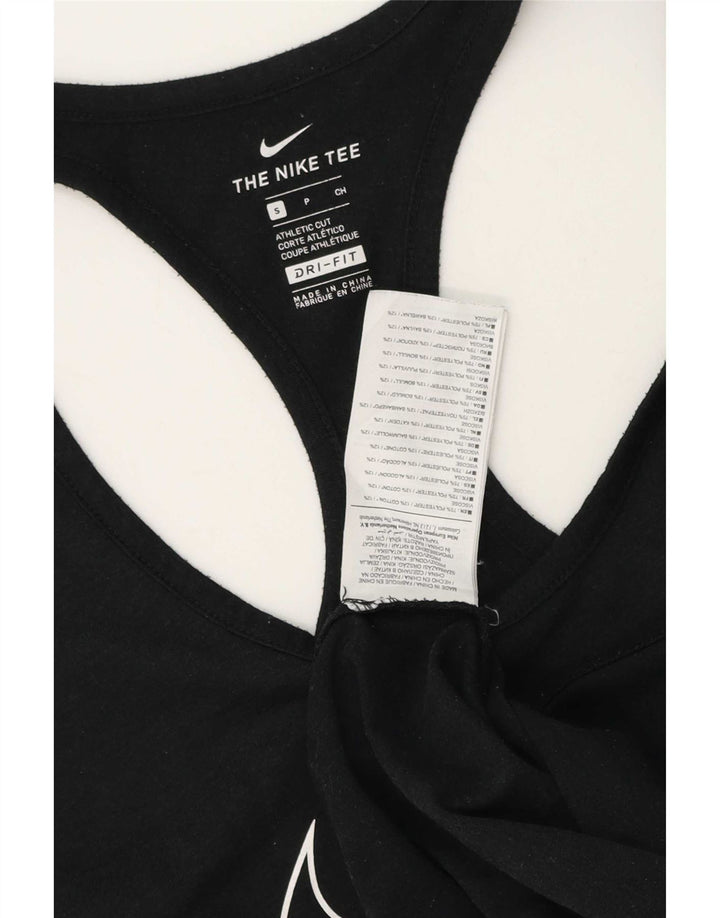 Nike Damen Dri Fit Graphic Weste Top UK 10 Small Schwarz Polyester