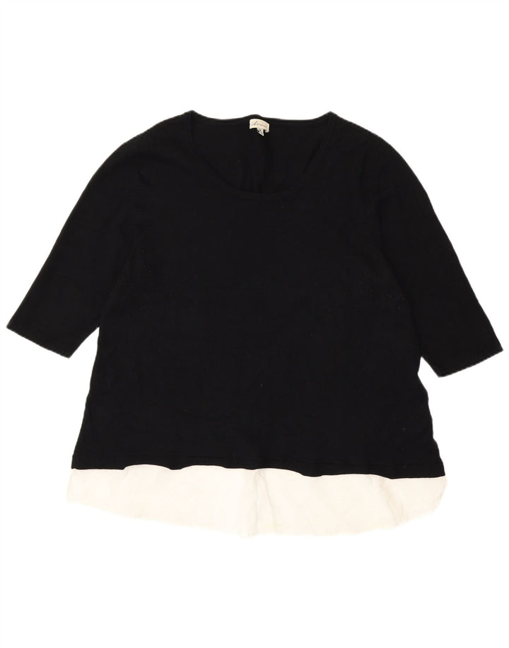 Marks & Spencer Damen Autograph-Blusenoberteil, UK 14, Mittelschwarz, Farbblock
