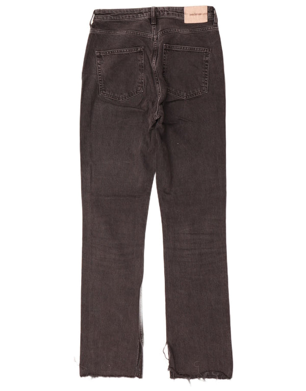 Zara Damen Straight Jeans EU 38 Small W28 L32 Grau