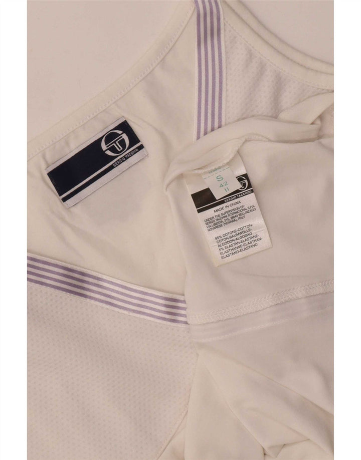 Sergio Tacchini Damen Weste Top UK 10 Small Weiße Baumwolle