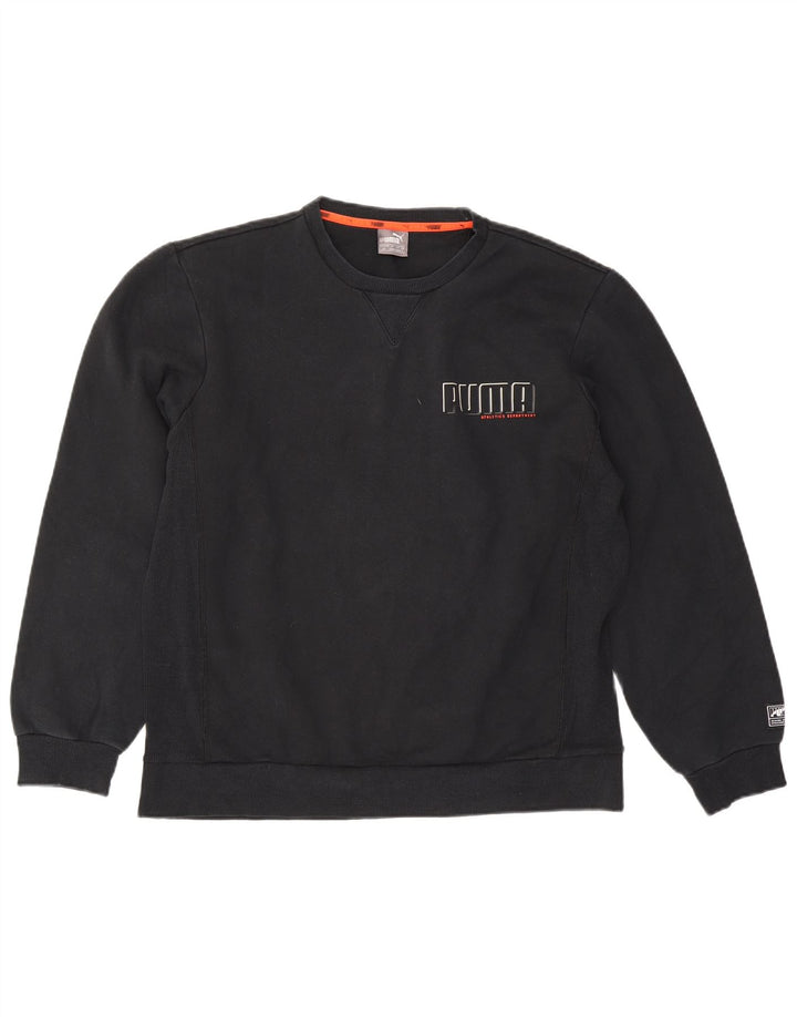 Puma Herren Grafik-Sweatshirt-Pullover, groß, schwarze Baumwolle