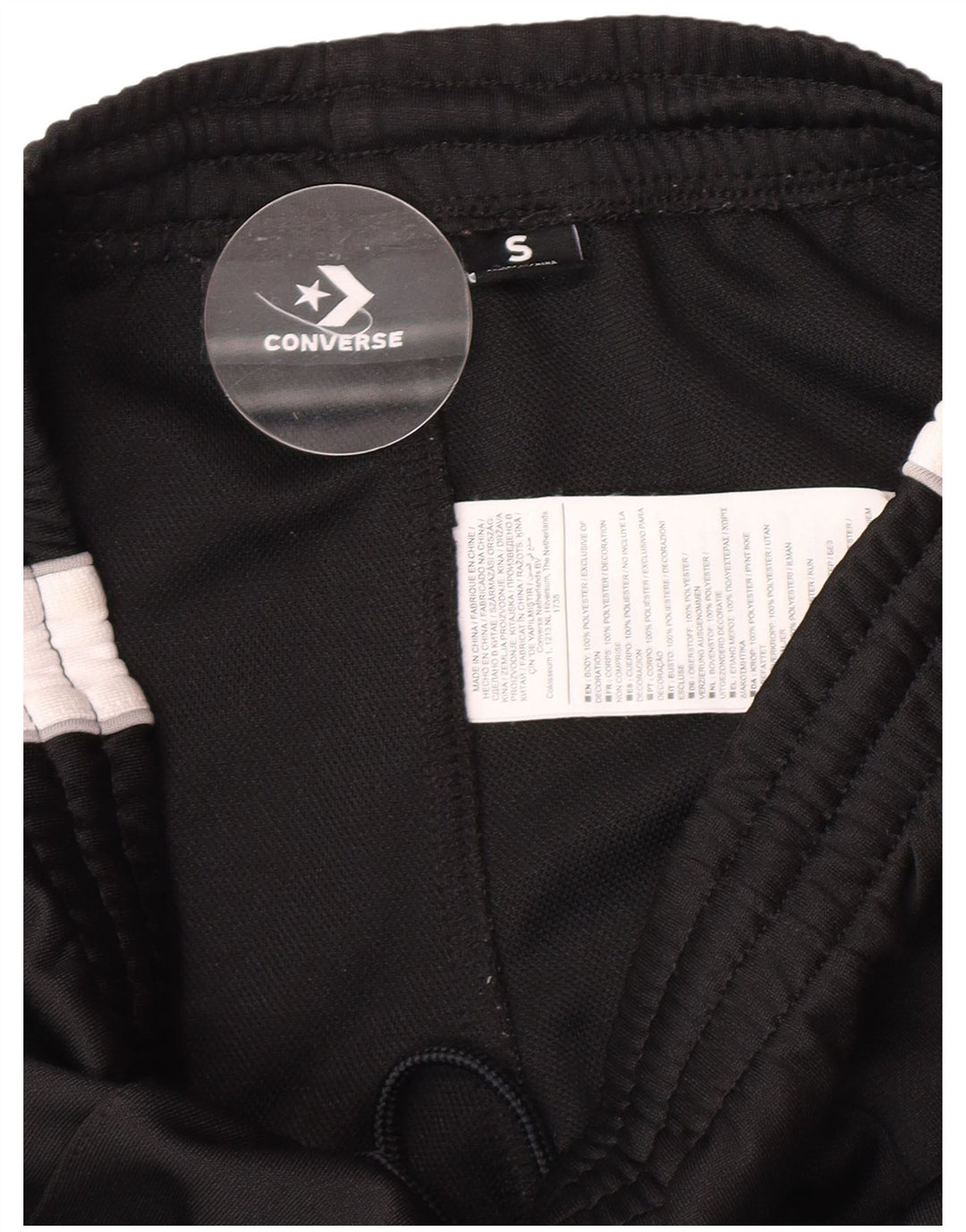 Converse Damen-Trainingshose, Größe S, Größe S, Schwarz, Colourblock-Polyester
