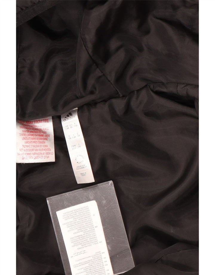 ADIDAS Wattierte Jacke mit Kapuze für Jungen, 7–8 Jahre, schwarzes Polyester