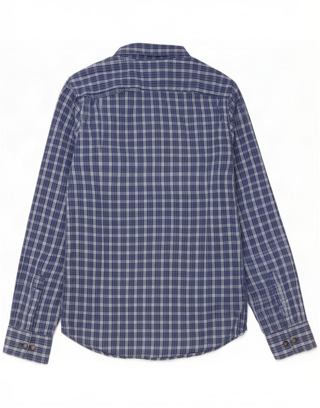 Marlboro Classics Herrenhemd Mittel Marineblau Karo Baumwolle