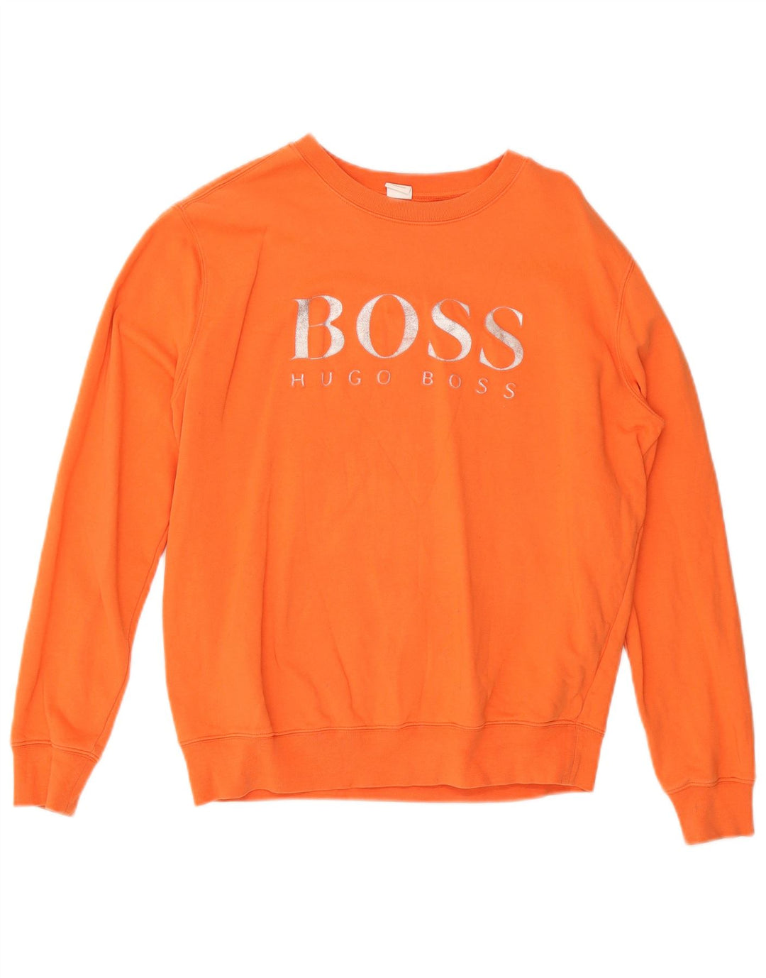 Hugo Boss Damen Grafik-Sweatshirt-Pullover UK 14 Mittelorange