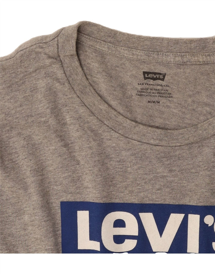 LEVI'S Mens Graphic T-Shirt Top Medium Grey Vintage Levi's and Second-Hand Levi's from Messina Hembry 