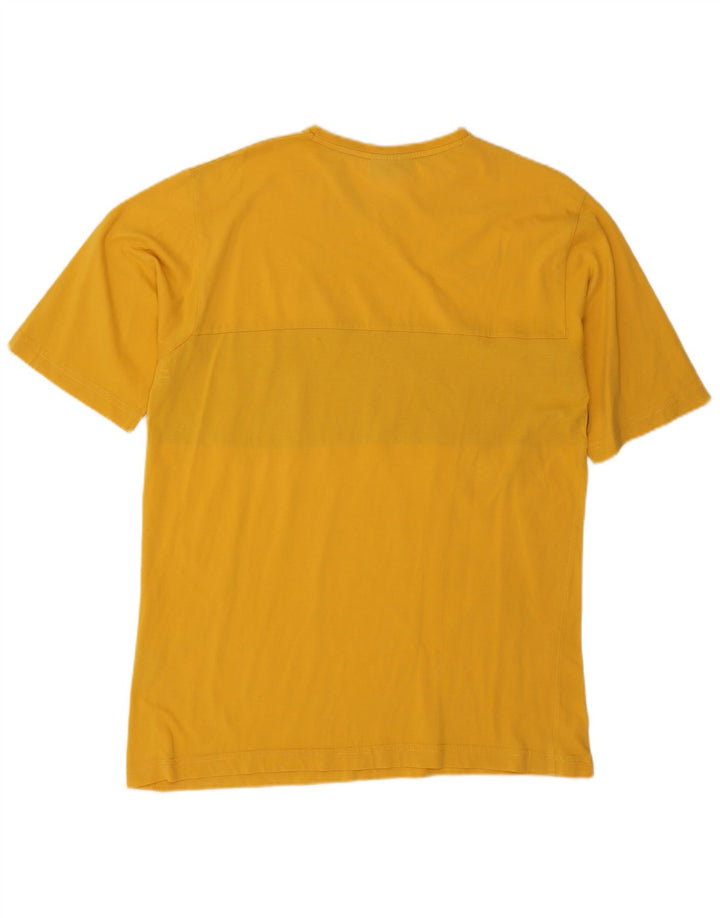 Kappa Herren T-Shirt Top Large Gelb Colourblock Baumwolle