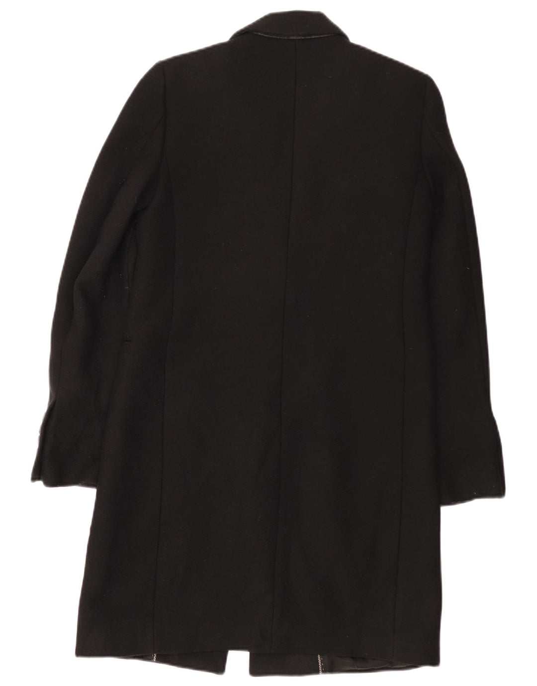 Zara Damen Mantel UK 6 XS Schwarze Wolle