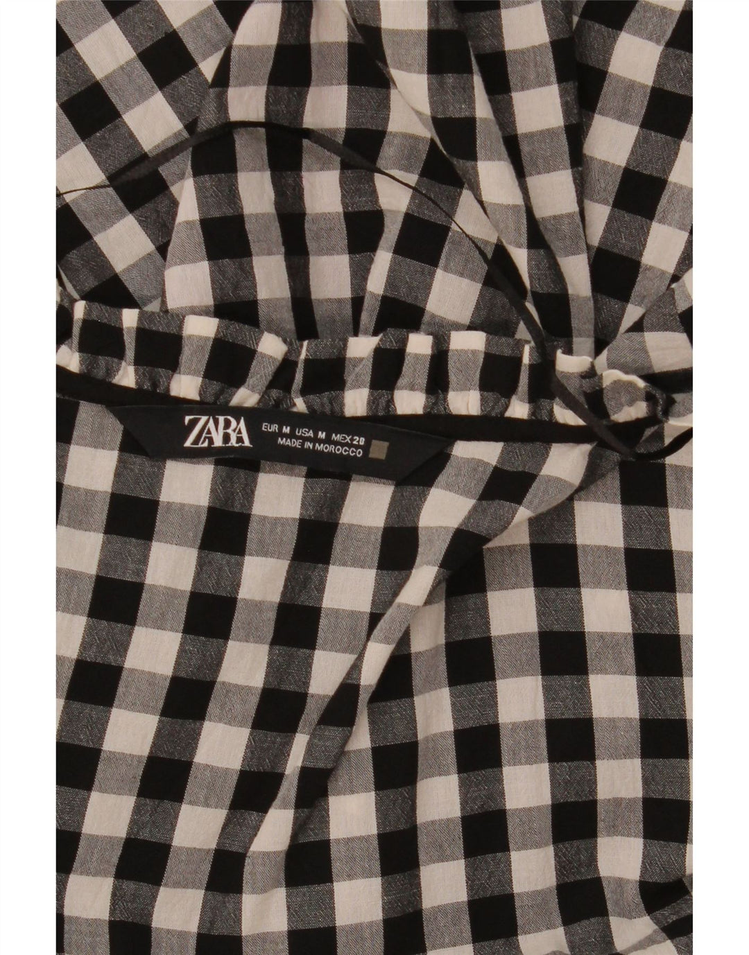 Zara Damen A-Linien-Kleid UK 14 Mittelschwarz Gingham
