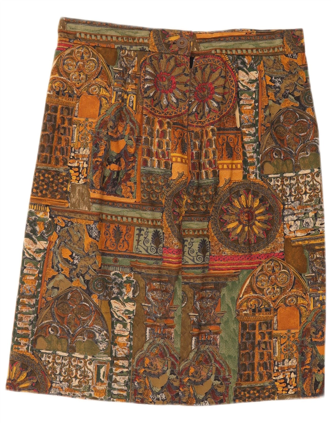 VINTAGE Gerader Rock mit abstraktem Muster für Damen W30 Medium Mehrfarbig
