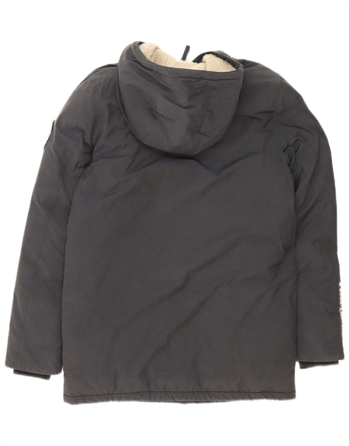 Scotch & Soda Wattierte Jungenjacke mit Kapuze, 15–16 Jahre, graues Polyester