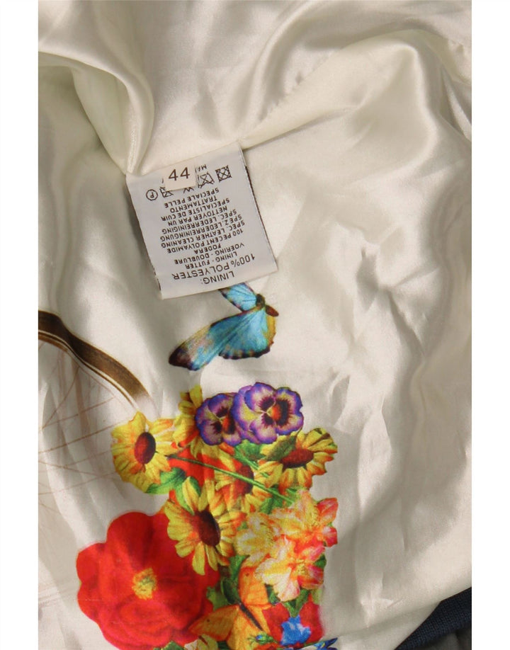 Emanuele Curci Damen Wildleder-Bomberjacke IT 44 Mittelgrauer Farbblock