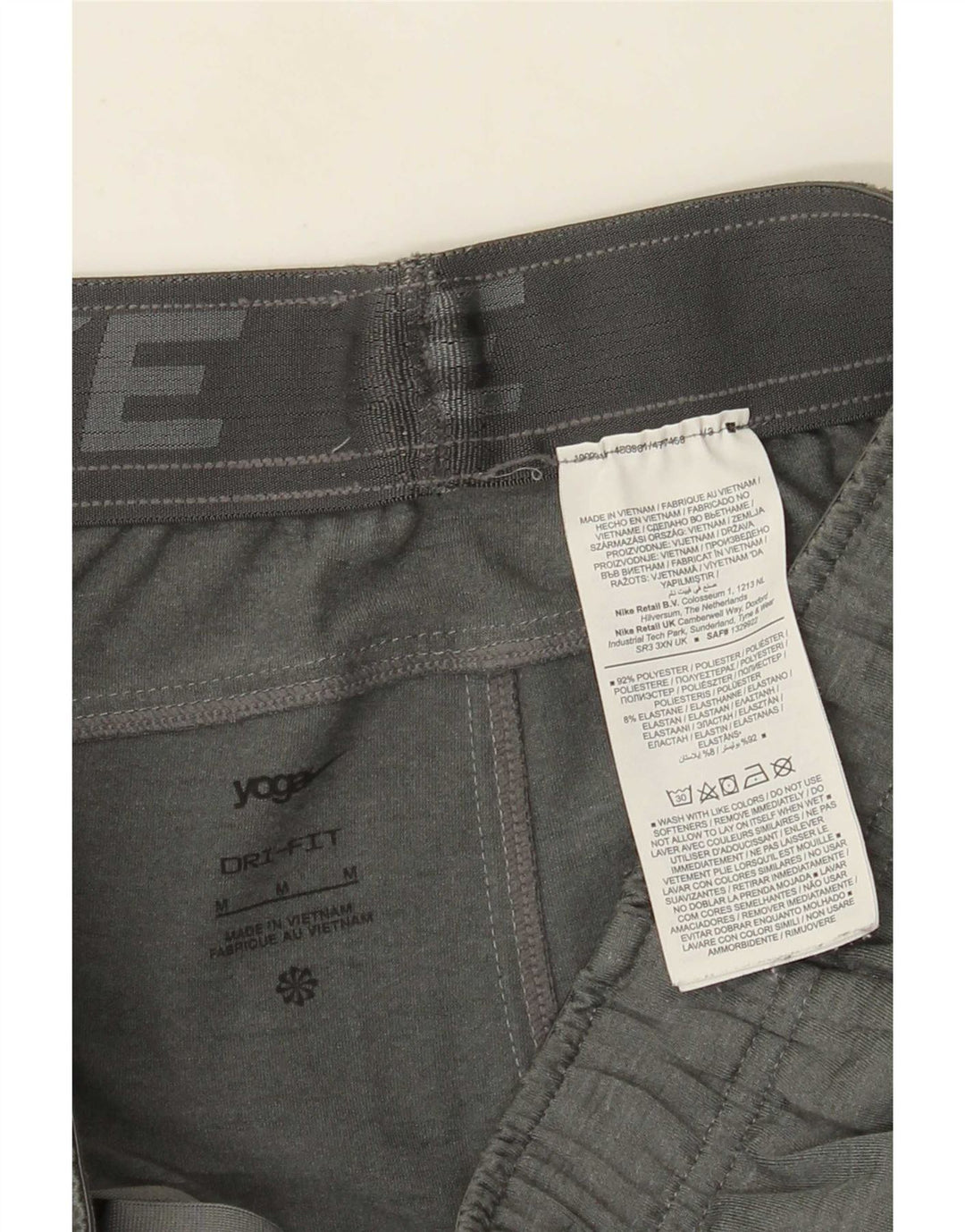 Nike Herren-Yoga-Trainingshose, Jogginghose, Mittelgrau geflecktes Polyester