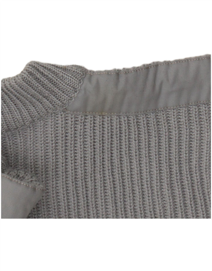 Vintage Herren Cardigan Pullover Mittelgrau Retro