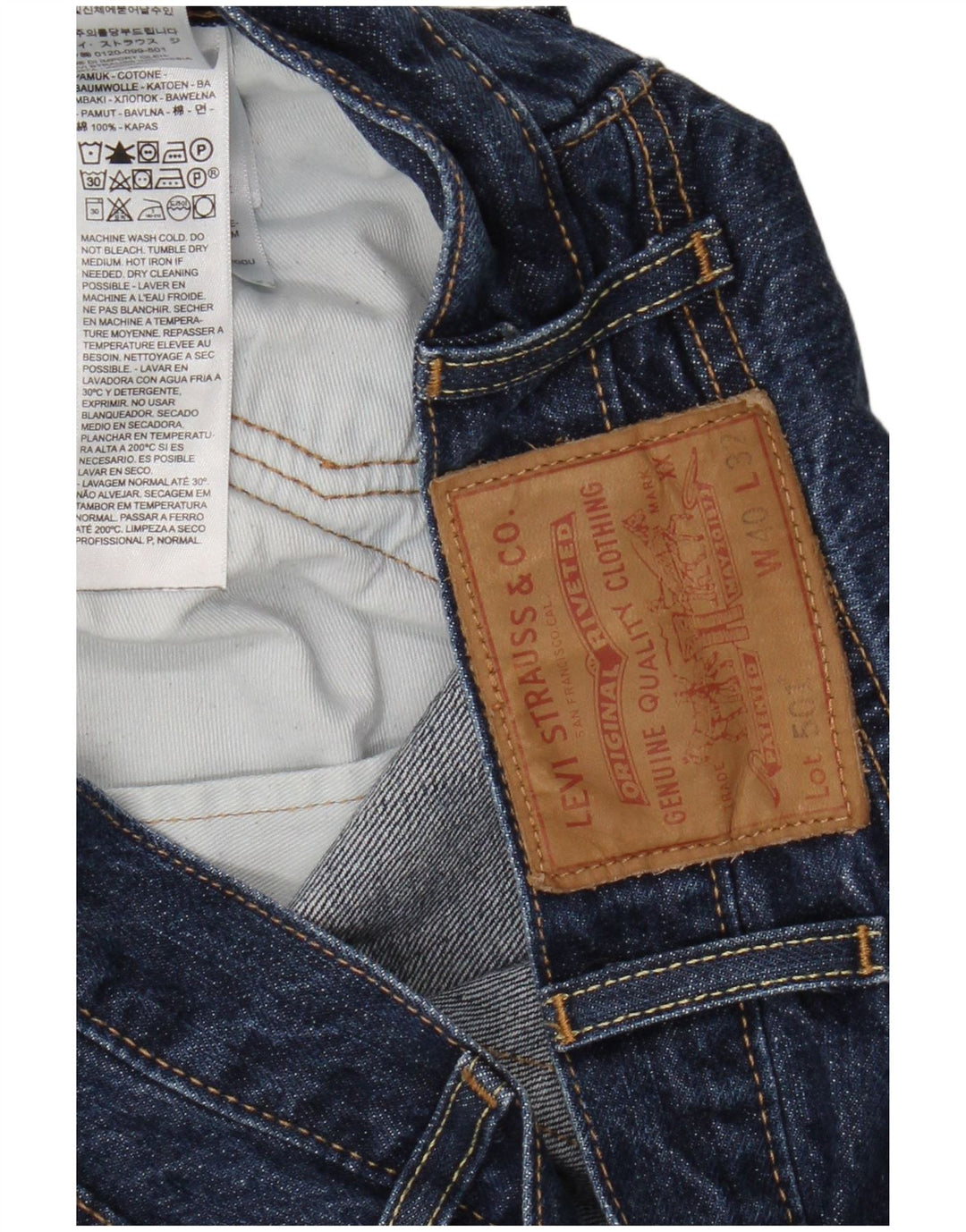 Levi's Herren 501 Straight Jeans W40 L32 Blaue Baumwolle