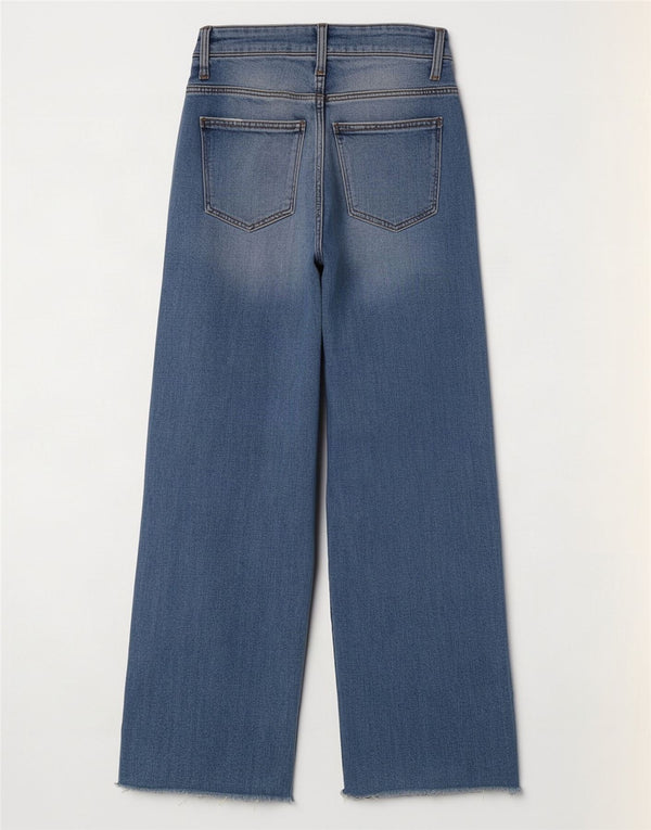 Zara Damen-Jeans mit hoher Taille und weitem Bein, EU 34, 2XS, W24, L27, Blau