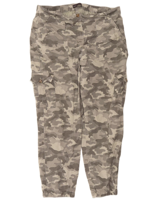 Marks & Spencer Damen Cargohose UK 18 XL W36 L28 Graue Tarnung