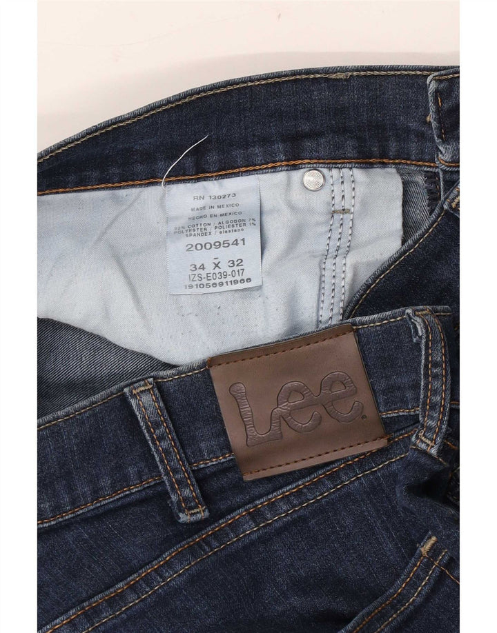 Lee Herren Slim Jeans W34 L32 Blaue Baumwolle
