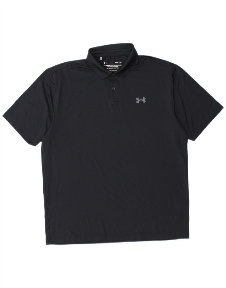 UNDER ARMOUR Herren-Poloshirt, großes schwarzes Polyester