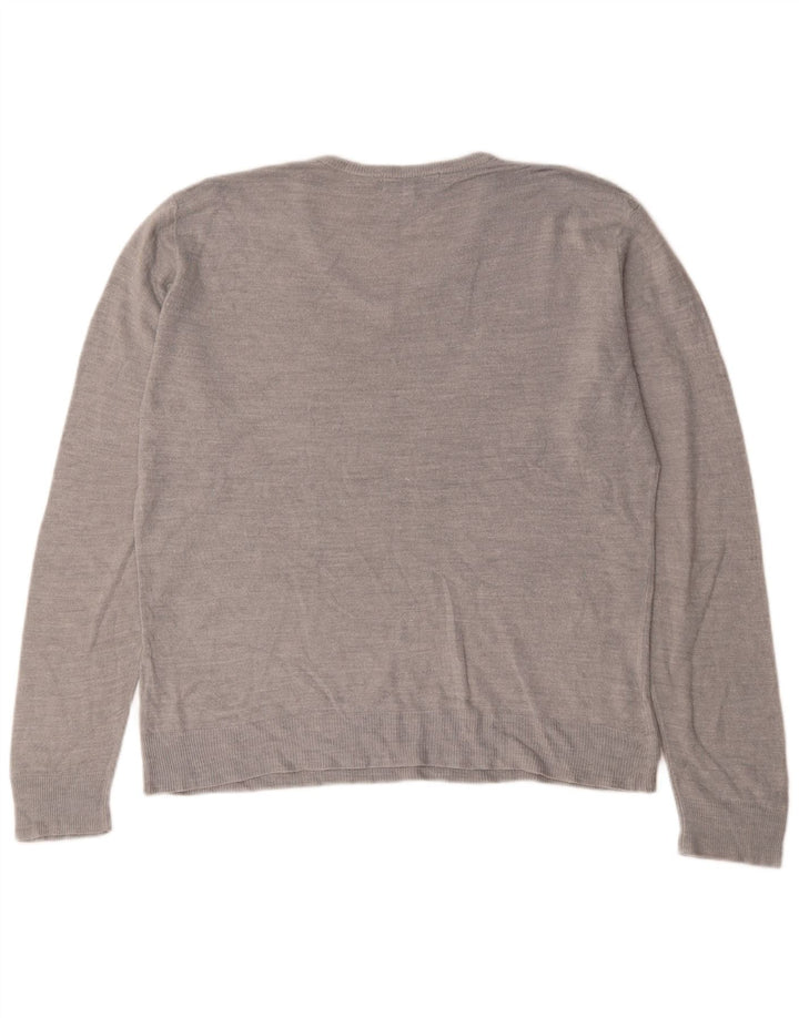 Marks & Spencer Herren-Pullover mit V-Ausschnitt, groß, Acryl, Grau