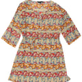 French Connection Damen-Kleid in A-Linie mit 3/4-Ärmeln, Gr. 10, Größe S, Mehrfarbig