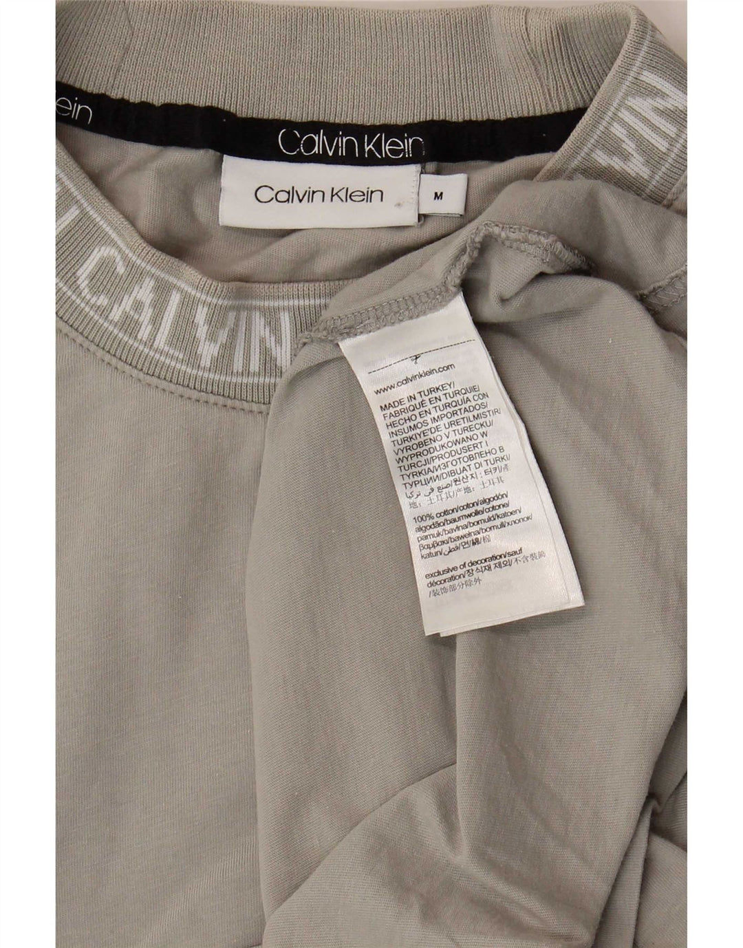 Calvin Klein Herren-T-Shirt mit Grafik, mittelgraue Baumwolle