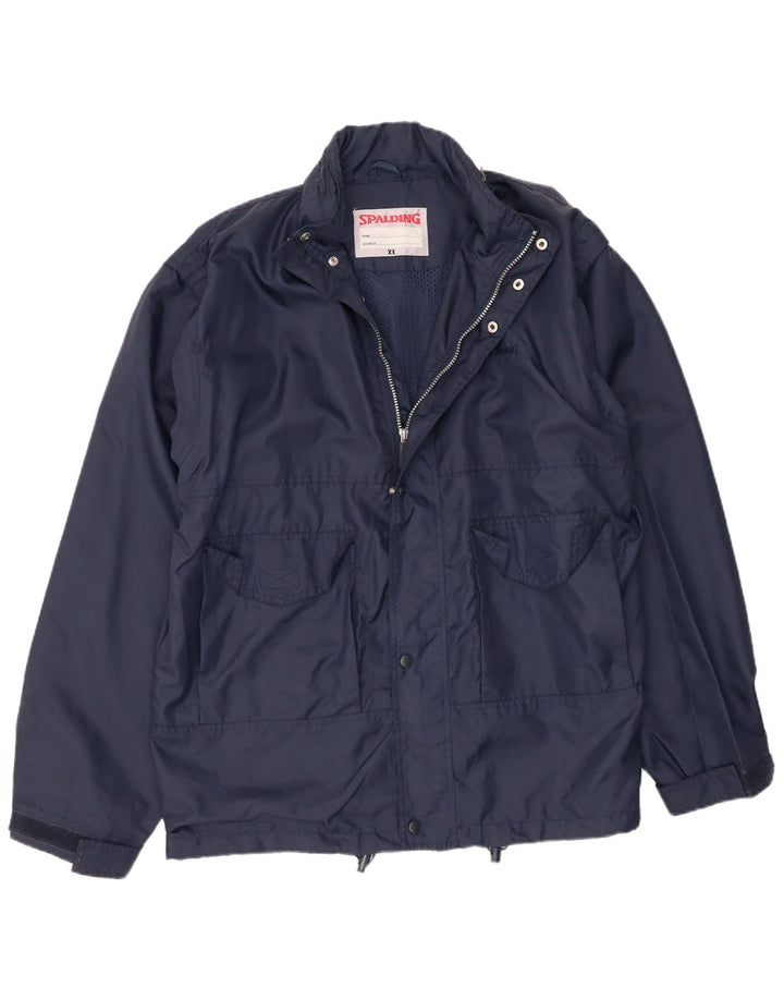Spalding Herren-Regenjacke mit Kapuze, UK 42, XL, Marineblau, Polyamid