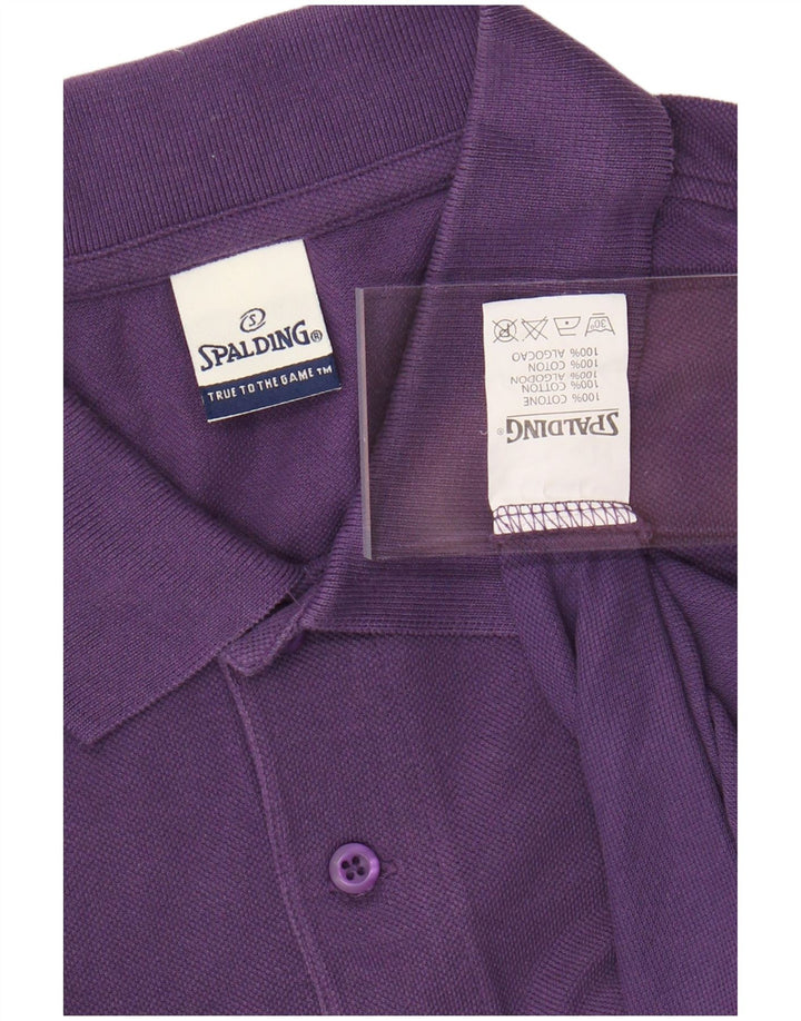SPALDING Mens Polo Shirt XL Purple Cotton