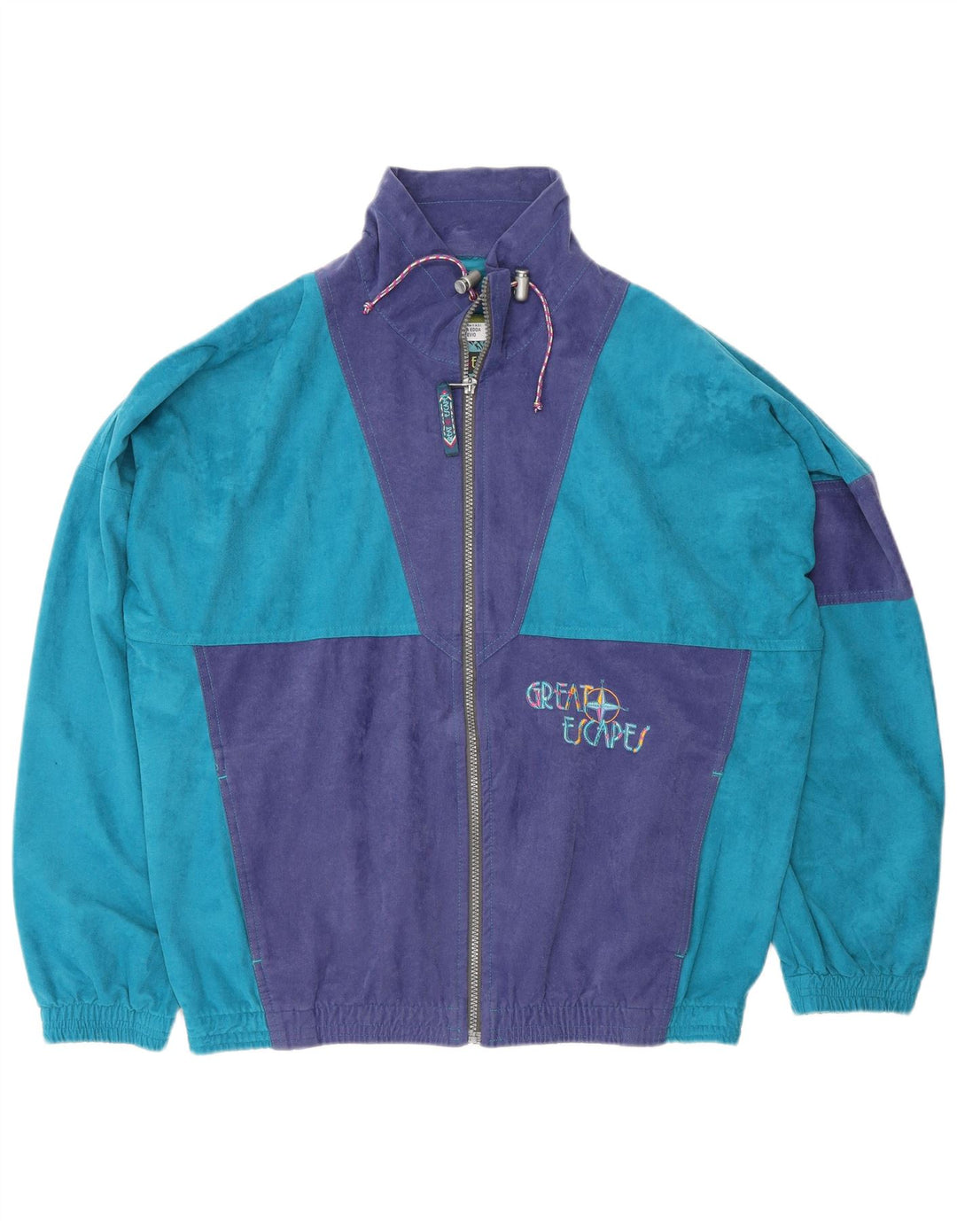 Great Escapes Herren-Trainingsanzug-Oberteiljacke IT 48 Mittelblauer Farbblock