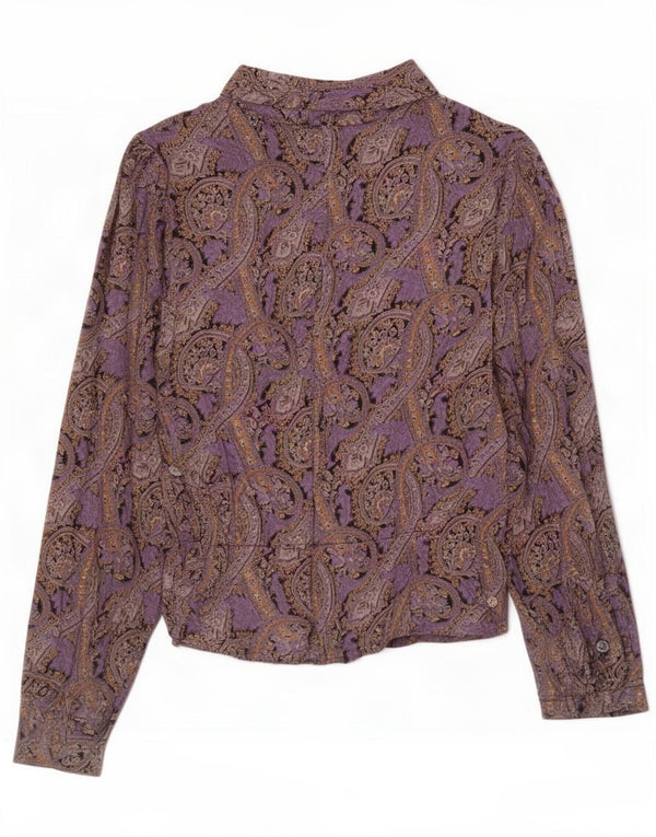 Vintage Womens Shirt Blouse IT 44 Medium Purple Paisley Viscose