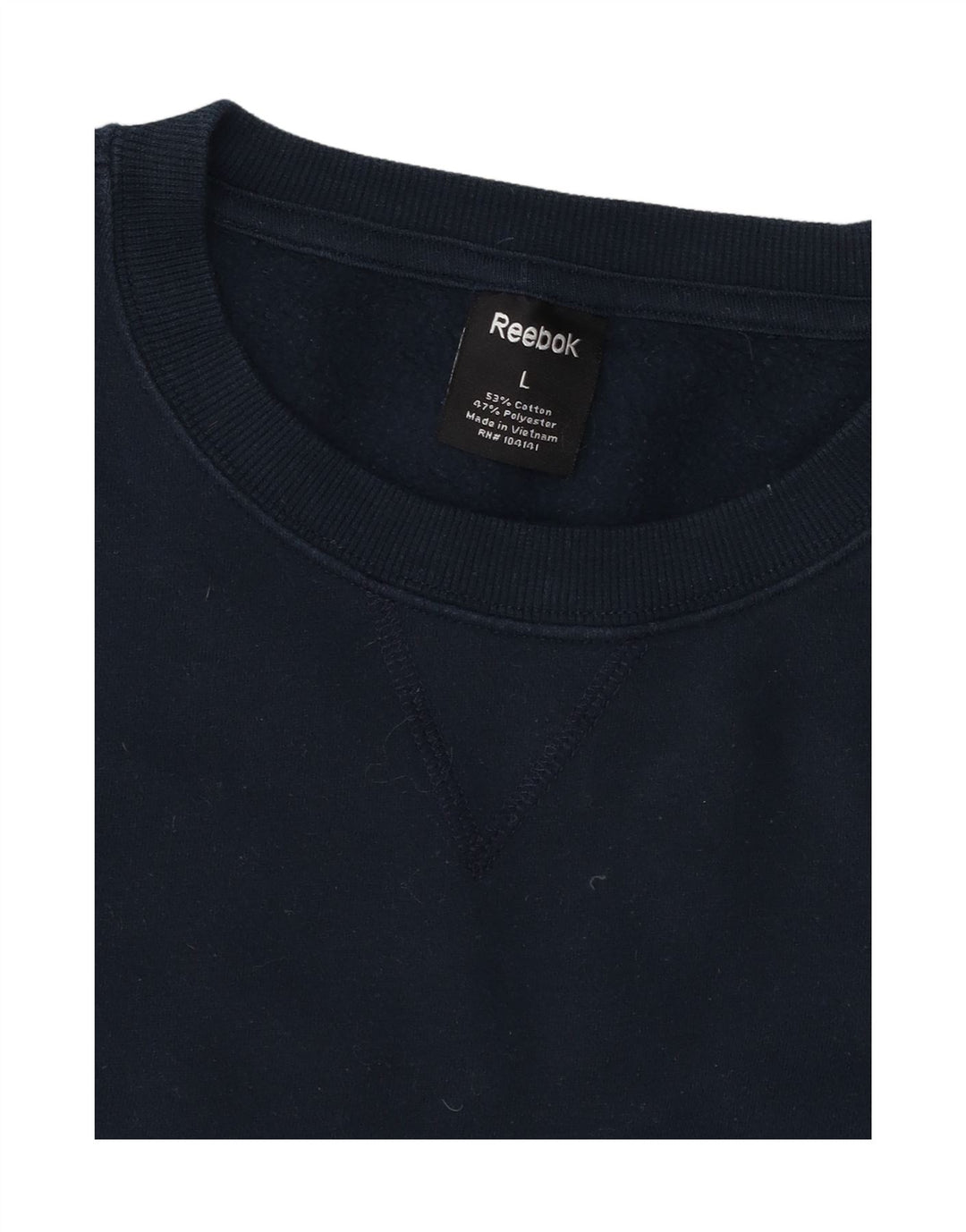REEBOK Mens Sweatshirt Jumper Large Navy Blue Cotton