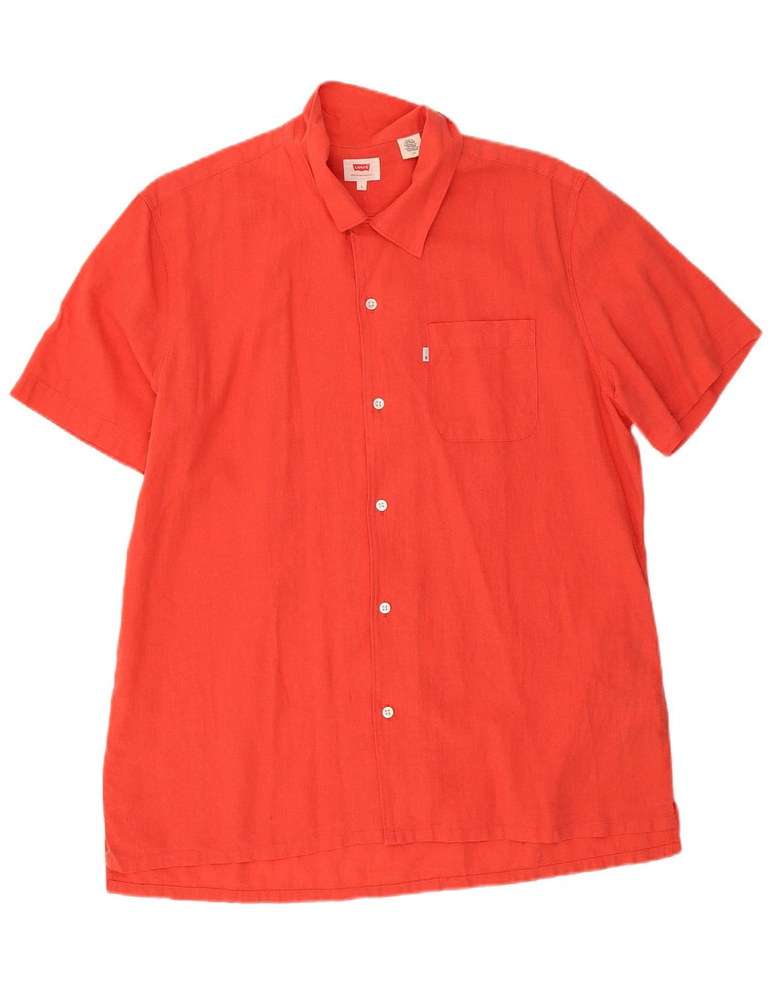 Levi's Herren-Kurzarmhemd, groß, rotes Leinen