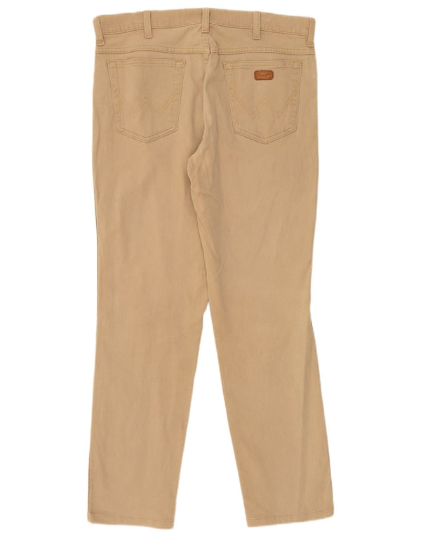 Wrangler Herren Texas Stretch Gerade Freizeithose W36 L30 Beige Baumwolle