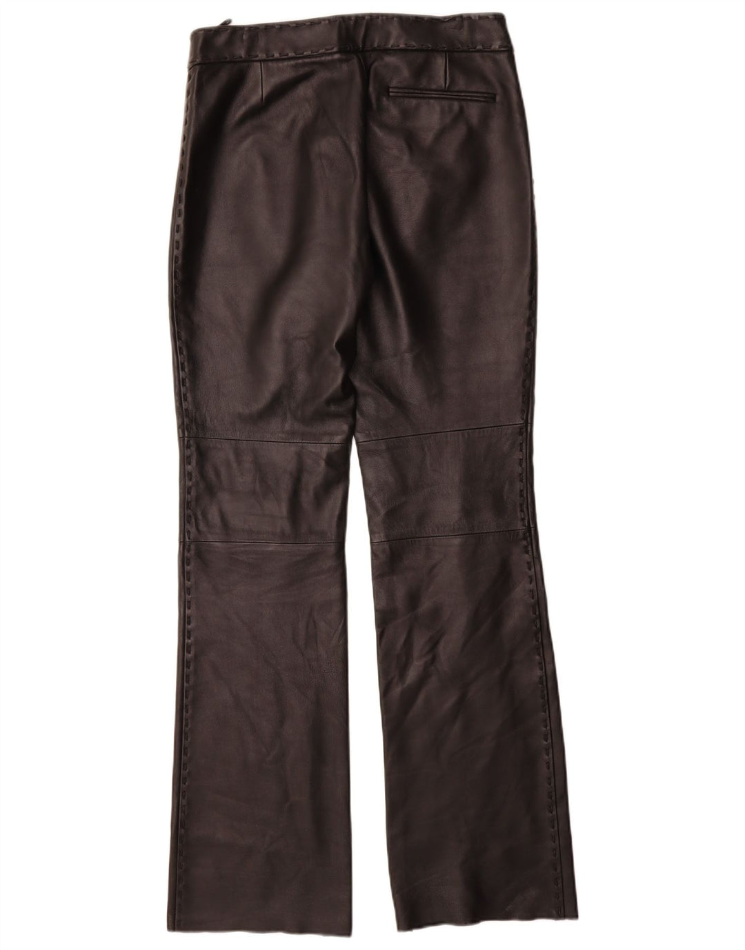 Mango Damen gerade Lederhose IT 42 Medium W30 L35 Schwarz