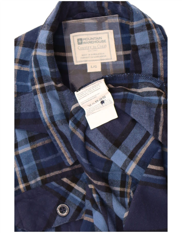 Mountain Warehouse Flanellhemd für Herren, groß, marineblau, kariert, Baumwolle