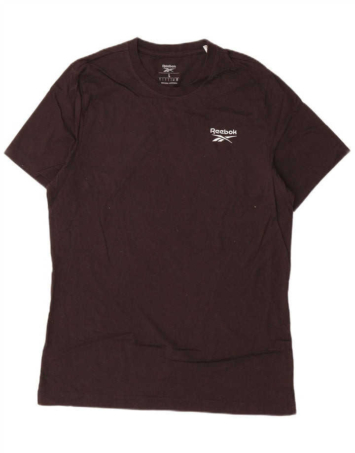 REEBOK Herren T-Shirt Top Large Schwarz Baumwolle