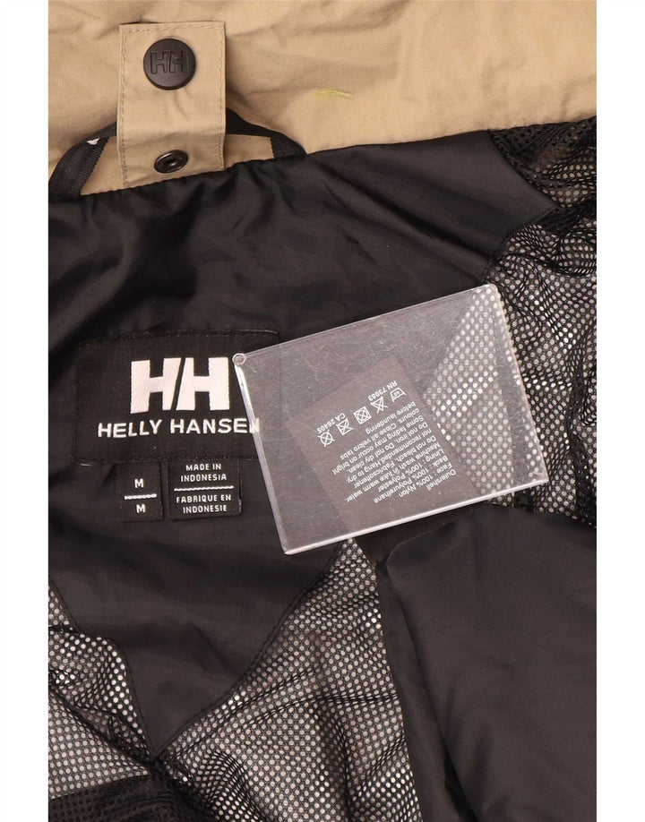 Helly Hansen Damen-Regenjacke mit Kapuze, UK 14, mittelbeigefarbenes Colourblock-Nylon