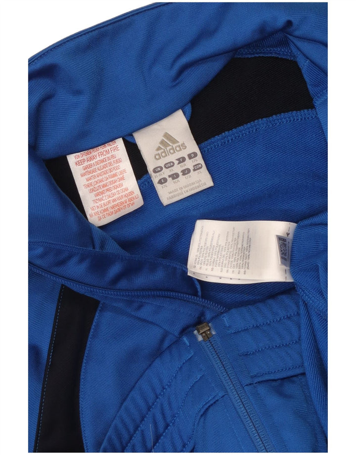 Adidas Jungen-Trainingsanzug-Top-Jacke, 15–16 Jahre, blaues Colourblock-Polyester