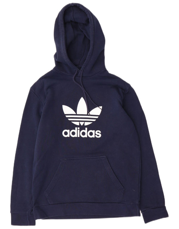 Adidas Herren Grafik-Hoodie-Pullover aus Baumwolle in mittlerem Marineblau