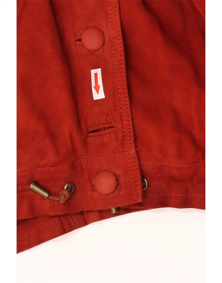 Vintage Damen Übergroße Wildlederjacke IT 44 Mittelrotes Leder