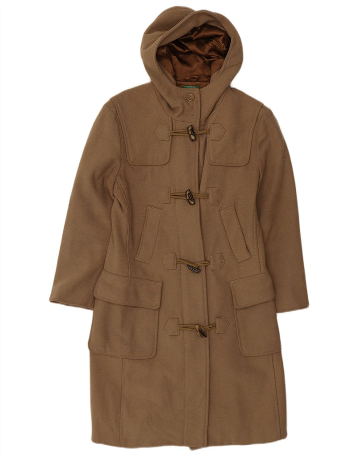 Benetton Damen Dufflecoat mit Kapuze UK 10 Small Beige
