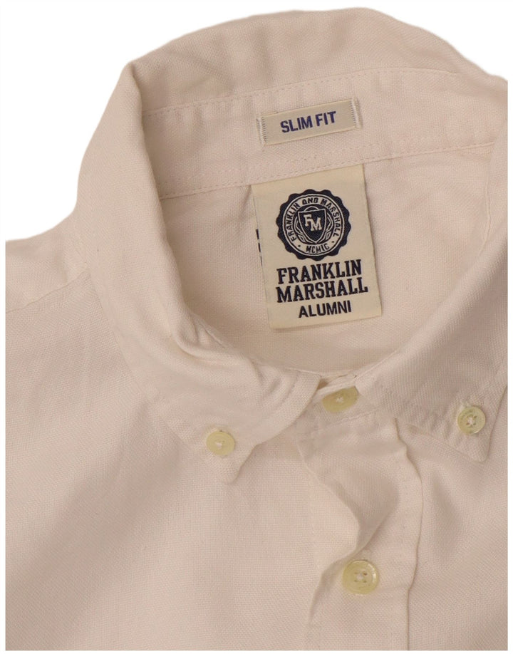 FRANKLIN MARSHALL Herren Slim Fit Hemd Mittelweiß