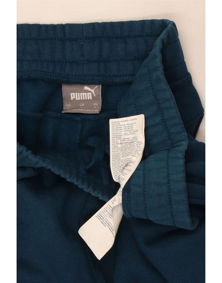 Puma Herren-Trainingshose, Jogginghose, Größe L, Blau, Baumwolle
